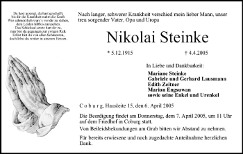 Anzeige von Nikolai Steinke von MGO