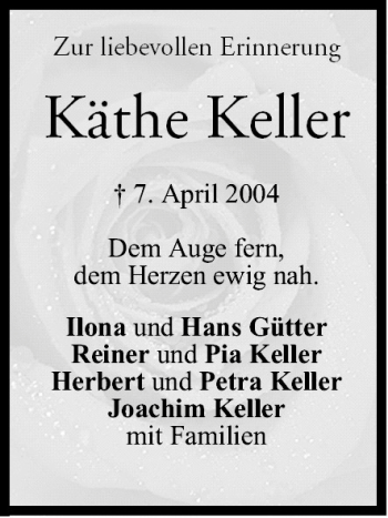 Anzeige von Käthe Keller von MGO