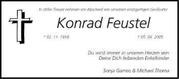 Anzeige von Konrad Feustel von MGO