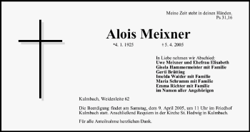 Anzeige von Alois Meixner von MGO