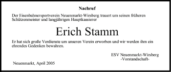 Anzeige von Erich Stamm von MGO