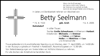 Anzeige von Betty Seelmann von MGO