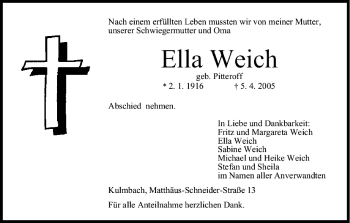 Anzeige von Ella Weich von MGO