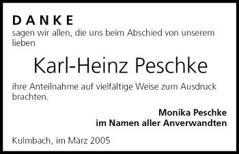 Anzeige von Karl-Heinz Peschke von MGO