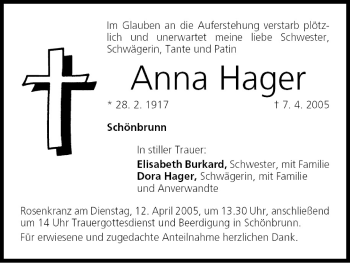 Anzeige von Anna Hager von MGO