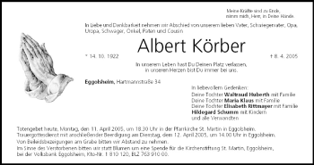 Anzeige von Albert Körber von MGO