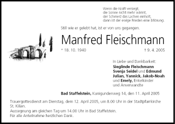 Anzeige von Manfred Fleischmann von MGO