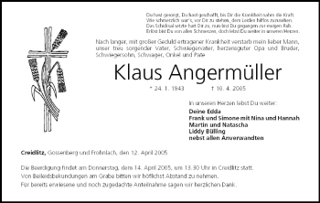 Anzeige von KLaus Angermüller von MGO