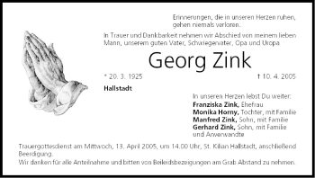 Anzeige von Georg Zink von MGO