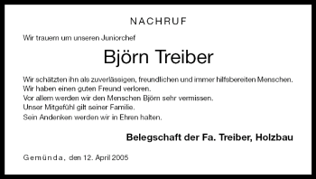 Anzeige von Björn Treiber von MGO