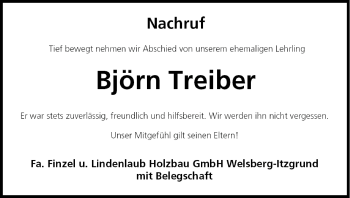 Anzeige von Björn Treiber von MGO