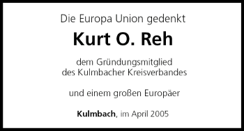 Anzeige von Kurt Reh von MGO