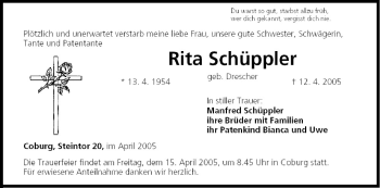 Anzeige von Rita Schüppler von MGO