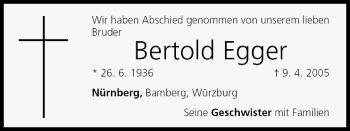 Anzeige von Bertold Egger von MGO