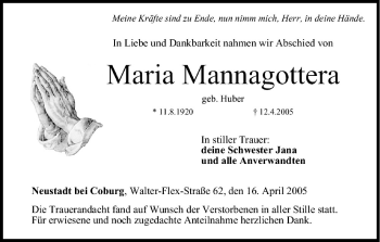 Anzeige von Maria Mannagottera von MGO