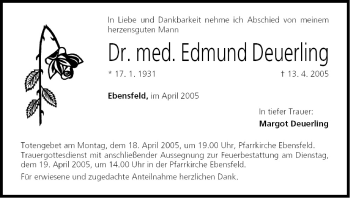 Anzeige von Edmund Deuerling von MGO