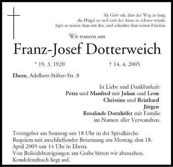 Anzeige von Franz-Josef Dotterweich von MGO