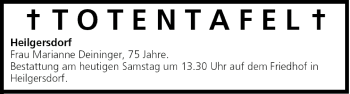 Anzeige von Totentafel vom 16.04.2005 von MGO