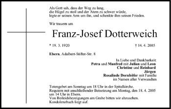 Anzeige von Franz-Josef Dotterweich von MGO