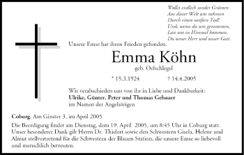 Anzeige von Emma Köhn von MGO