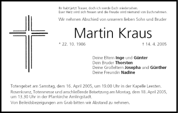 Anzeige von Martin Kraus von MGO