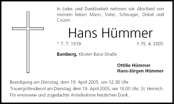 Anzeige von Hans Hümmer von MGO