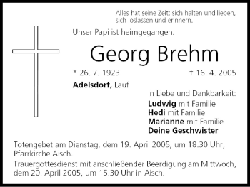 Anzeige von Georg Brehm von MGO