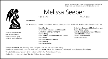Anzeige von Melissa Seeber von MGO