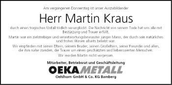 Anzeige von Martin Kraus von MGO