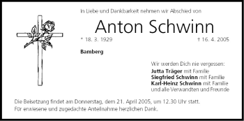 Anzeige von Anton Schwinn von MGO