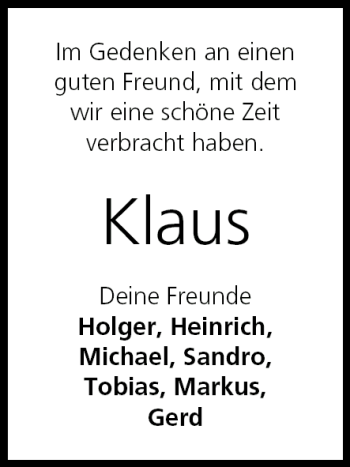 Anzeige von Klaus  von MGO