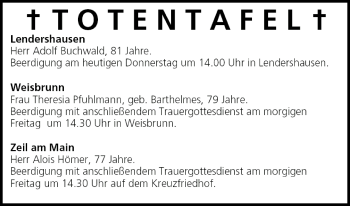 Anzeige von Totentafel vom 21.04.2005 von MGO