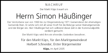 Anzeige von Simon Häußinger von MGO