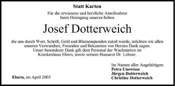 Anzeige von Josef Dotterweich von MGO