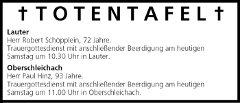 Anzeige von Totentafel vom 23.04.2005 von MGO