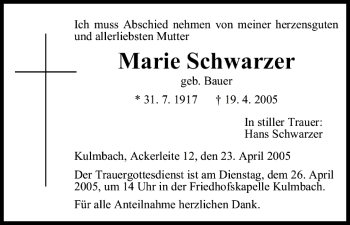 Anzeige von Marie Schwarzer von MGO