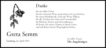 Anzeige von Greta Semm von MGO