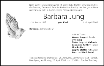 Anzeige von Barbara Jung von MGO