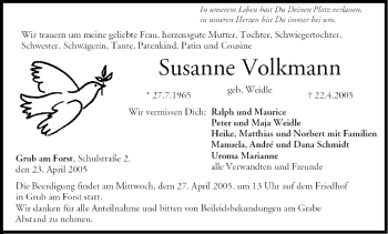 Anzeige von Susanne Volkmann von MGO
