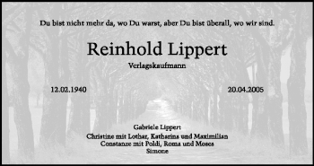 Anzeige von Reinhold Lippert von MGO
