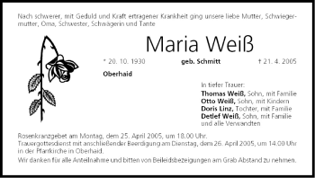 Anzeige von Maria Weiß von MGO