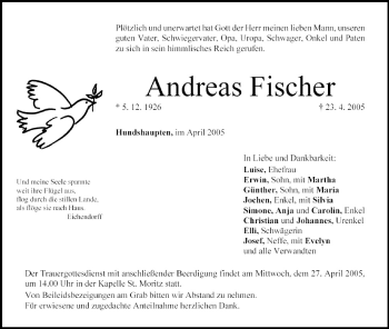 Anzeige von Andreas Fischer von MGO