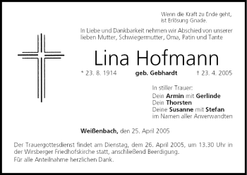 Anzeige von Lina Hofmann von MGO
