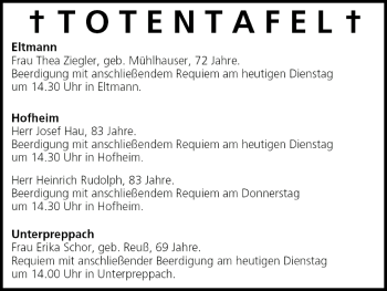 Anzeige von Totentafel vom 26.04.2005 von MGO