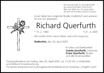 Anzeige von Richard Querfurth von MGO