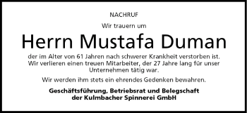 Anzeige von Mustafa Duman von MGO