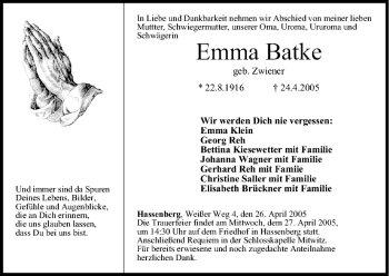 Anzeige von Emma Batke von MGO