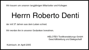 Anzeige von Roberto Denti von MGO