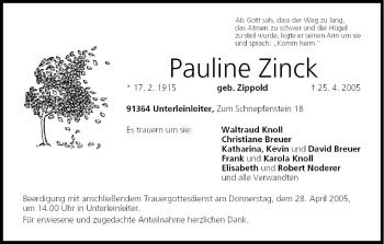 Anzeige von Pauline Zinck von MGO