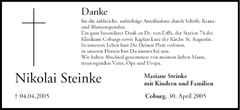 Anzeige von Nikolai Steinke von MGO